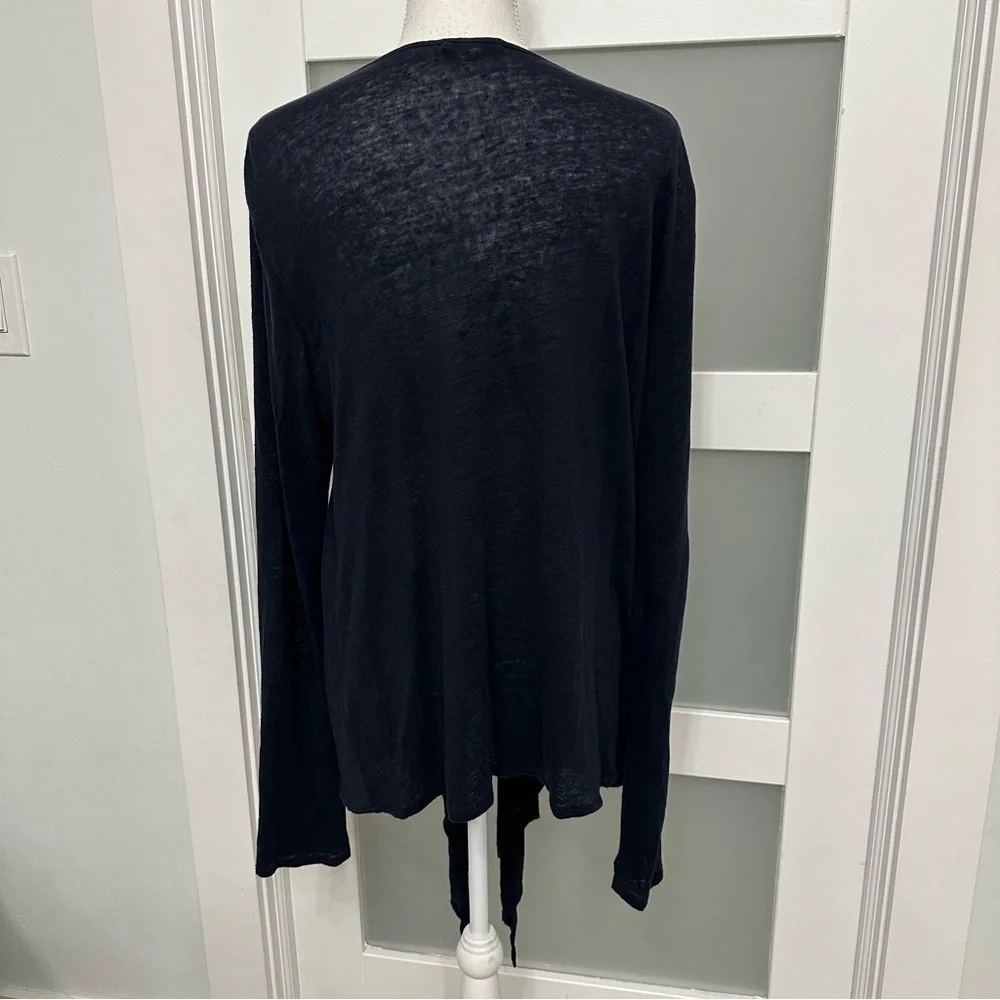 Calypso Saint Barth Open Linen Cardigan Long Sleeve Blue Lightweight Medium READ